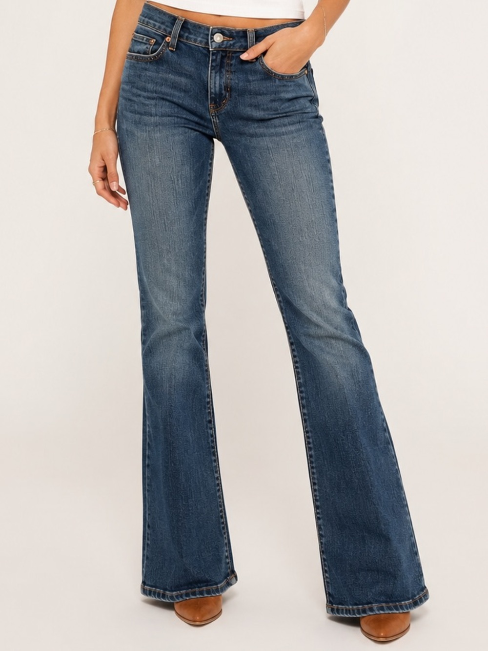 Levi’s 515 Boot Cut Jeans Medium Wash Stretch Flap Pocket Women’s 35x31